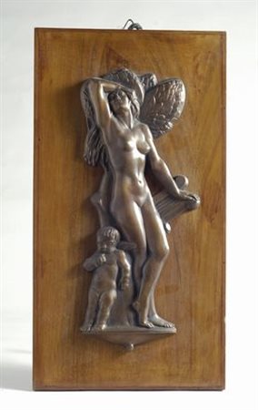 Mario Moschi (Lastra a Signa, 1896 - Firenze, 1971) DONNA CON AMORINO Placca...