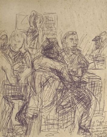 Giovanni March (Tunisi, 1894 - Livorno, 1974) FIGURE AL CAFFÈ China su carta,...