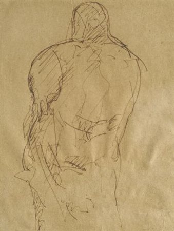 Lorenzo Viani (Viareggio, 1882 - Ostia, 1936) UOMO DI SPALLE China su carta,...