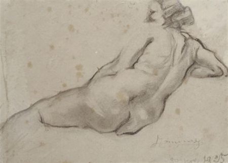 Ludovico Tommasi (Livorno, 1866 - Firenze, 1941) NUDO DI SCHIENA, 1925...
