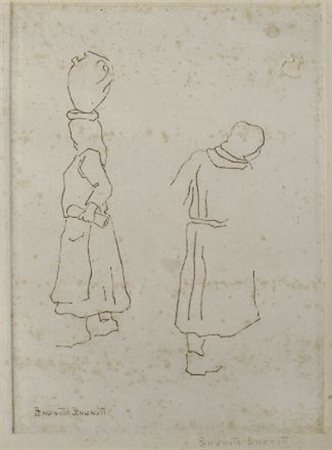 Benvenuto Benvenuti (Livorno, 1881 - 1959) ACQUAIOLE Puntasecca, mm. 360x252...