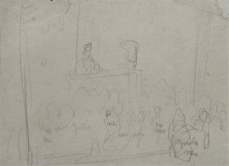 Renato Natali (Livorno, 1883 - 1979) STUDIO PER GIARDINO Matita su carta, cm....