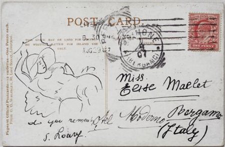 Laurence Stephane Lowry (Manchester, 1887 - 1976) NUDO DI DONNA, 1907 China...