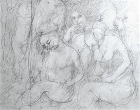 Ugo Capocchini (Barberino Val d’Elsa, 1901 - Firenze, 1980) FIGURE Matita su...