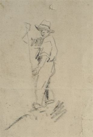 Carlo Domenici (Livorno, 1898 - 1981) MEZZADRO Matita su carta, cm. 18,5x13...