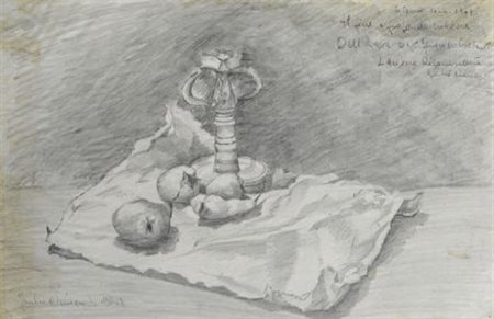 Giulio Clerici NATURA MORTA, 1947 Matita su carta, cm. 21,5x33 Firma e data...