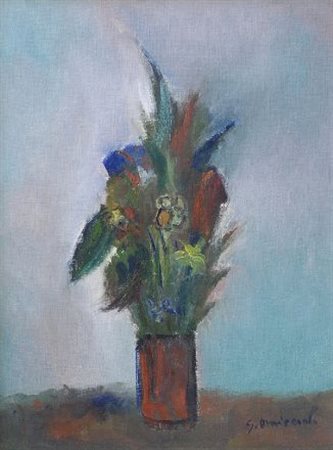 Giovanni Omiccioli (Roma, 1901 - 1975) VASO CON FIORI, FINE ANNI ‘50 Olio su...