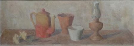 Ennio Cocchi (Firenze, 1915 - 1987) NATURA MORTA Olio su cartone telato, cm....