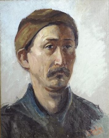 C. Bartolena RITRATTO, 1908 Olio su tela, cm. 39x30,8 Firma e data in basso a...