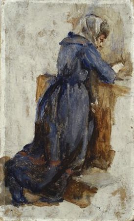 Alfonso Hollaender (Ratisbona, 1845 - Firenze, 1923) DONNA IN PREGHIERA Olio...