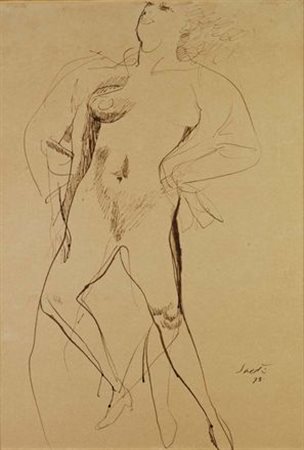 Bruno Saetti (Bologna, 1902 - 1984) NUDO DI DONNA, 1975 China su carta...