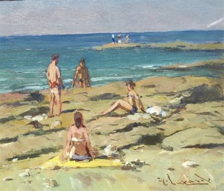 Giorgio Luxardo (Zara, 1930) SCOGLIERA DELL’ACCADEMIA Olio su tavola, cm....