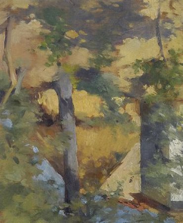 Alfredo Giovannozzi IL PAGLIAIO Olio su compensato, cm. 15,5x13