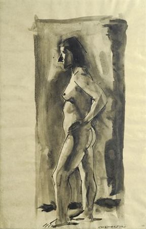Costantini STUDIO DI NUDO China acquerellata su carta, cm. 45x30 Firma in...
