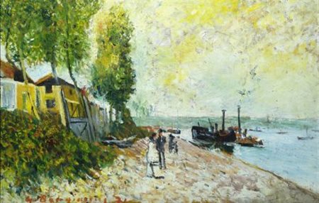 Guido Borgianni (New York, 1915 - Firenze, 2011) OMAGGIO A MONET, 1971 Olio...