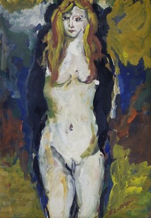 Silvio Loffredo (Parigi, 1920) NUDO DI DONNA Olio su faesite, cm. 70x50 Firma...