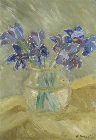 Renzo Grazzini (Firenze, 1912 - 1989) VASO DI FIORI Olio su cartone, cm....