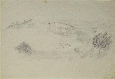 Virgilio Carmignani (Empoli, 1909 - 1992) CAMPAGNA, 1934 Matita su carta, cm....