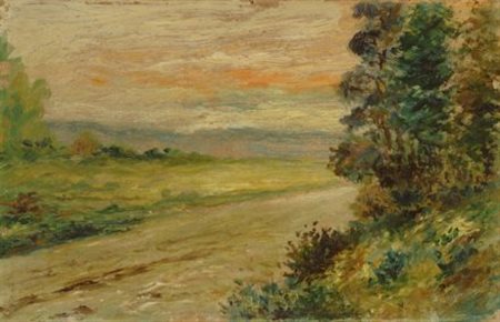 Anonimo del XX sec. PAESAGGIO Olio su cartone, cm. 19x29