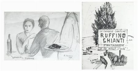 Rodolfo Marma (Firenze, 1923 - 1998) COPPIA DI DISEGNI, 1966 Matita su carta;...