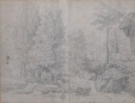 Giovanni Gambini (Pistoia, 1779 - 1869) PAESAGGIO Matita su carta., cm. 44x59...