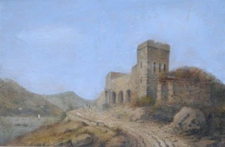 Anonimo del XIX sec. CASTELLO Tempera su cartoncino, cm. 15x23