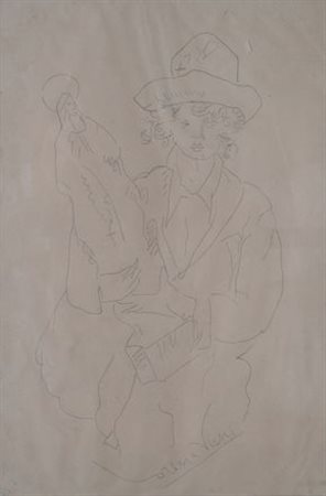 Lorenzo Viani (Viareggio, 1882 - Ostia, 1936) BAMBINA Matita su carta, cm....