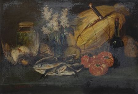 C. Alexandre NATURA MORTA Olio su tela, cm. 49X 64,5 Firma in basso a sinistra.