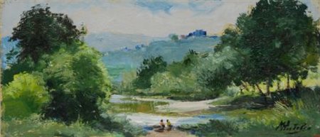 Rutilio Muti (Vicchio di Mugello, 1904 - 1995) LA SIEVE, 1975 Olio su...