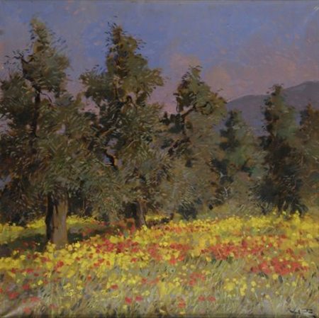 Angiolo Volpe (Livorno, 1943) ULIVETA A CASTAGNETO CARDUCCI Olio su tela, cm....