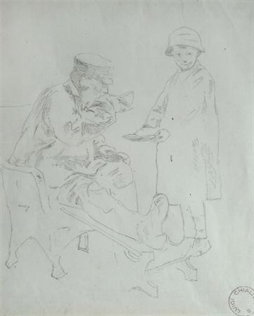 Luigi Chialiva (Caslano, 1842 - Parigi, 1914) IL PICCOLO ASSISTENTE Matita su...