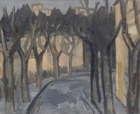 Renzo Grazzini (Firenze, 1912 - 1989) VIALE ALBERATO Olio su tela, cm....