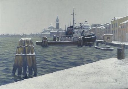 Fabio Aguzzi (Milano, 1953) VENEZIA, 2000 Olio su tela, cm. 70x100 Firma,...