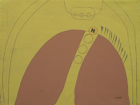 Giuliano Ghelli (Firenze, 1944) RACCONTO Acrilico e collage su tela, cm....