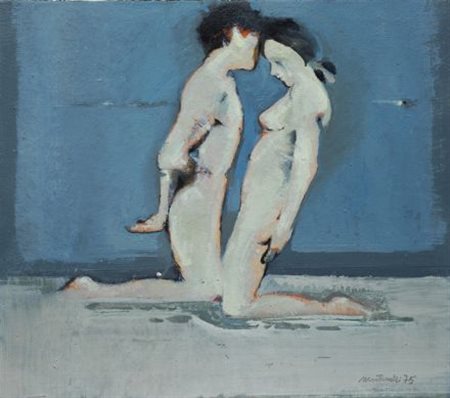 Giuseppe Martinelli (Viareggio, 1930) UNA COPPIA, 1975 Olio su tela, cm....