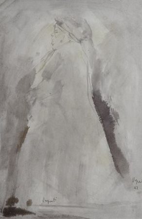 Gianni Vagnetti (Firenze, 1898 - 1956) FIGURA DI PROFILO, 1942 China su...
