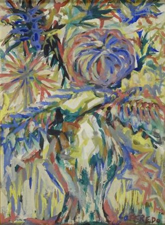 Silvio Loffredo (Parigi, 1920) VASO CON FIORI, 1965 Olio su tela, cm. 30x40...