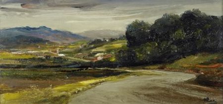 Rutilio Muti (Vicchio di Mugello, 1904 - 1995) STRADA IN MUGELLO Olio su...