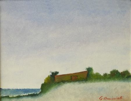 Alfonso Omiccioli (Roma, 1923) PAESAGGIO Olio su cartoncino, cm. 24x18 Firma...