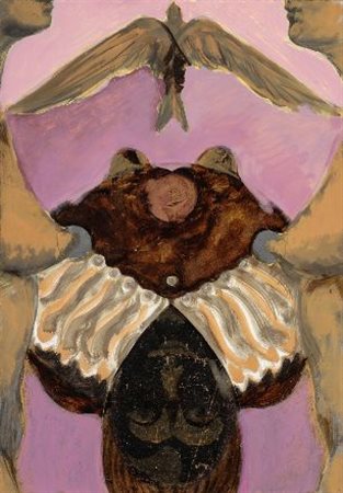 Bruno Ceccobelli (Montecastello Vibio, 1952) SENZA TITOLO Olio su cartoncino,...