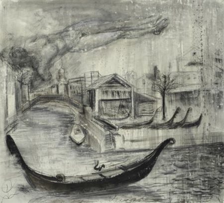 Bruno Ceccobelli (Montecastello Vibio, 1952) LO SQUERO DI SAN TROVASO Tecnica...