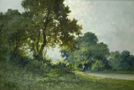 Cesare Gheduzzi (Crespellano, 1894 - Torino, 1944) PAESAGGIO CON RUSCELLO E...