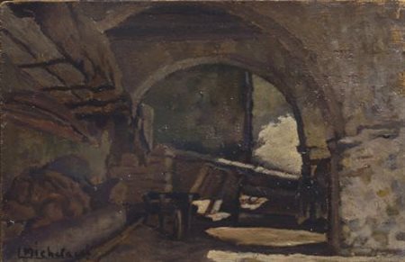 Luigi Michelacci (Meldola, 1879 - Firenze, 1959) SCORCIO DI PAESE Olio su...