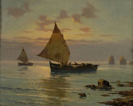 Nicolas De Corsi (Odessa, 1882 - Napoli, 1956) Olio su tavola, cm. 46x60...