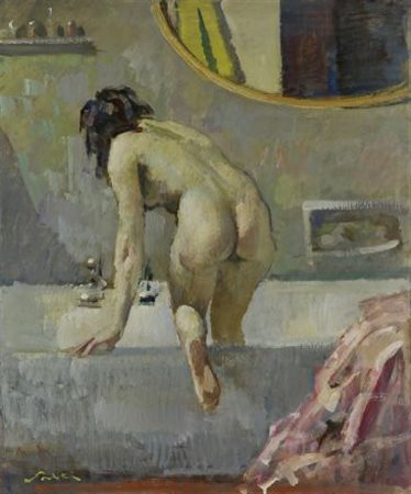 Giulio Salti (Barberino di Mugello, 1899 - Firenze, 1987) NUDO Olio su...