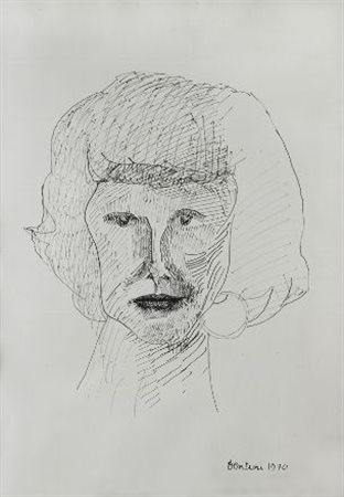 Venturino Venturi (Loro Ciuffenna, 1918 - 2002) VOLTO FEMMINILE, 1970 China...