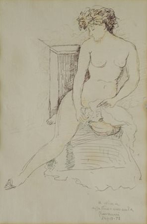 Giovanni Colacicchi (Anagni, 1900 - Firenze, 1993) FIGURA, 1972 China su...