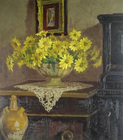 Franco Sacchetti (Venezia, 1922 - Montecatini, 1988) FIORI SUL TAVOLO, 1958...