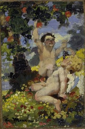 Cipriano Mannucci (Nizza, 1882 - Firenze, 1970) L’ETÀ DELL’ORO Olio su tela,...