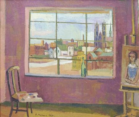 Rodolfo Marma (Firenze, 1923 - 1998) LO STUDIO A NEWARK, 1957 Olio su tela,...